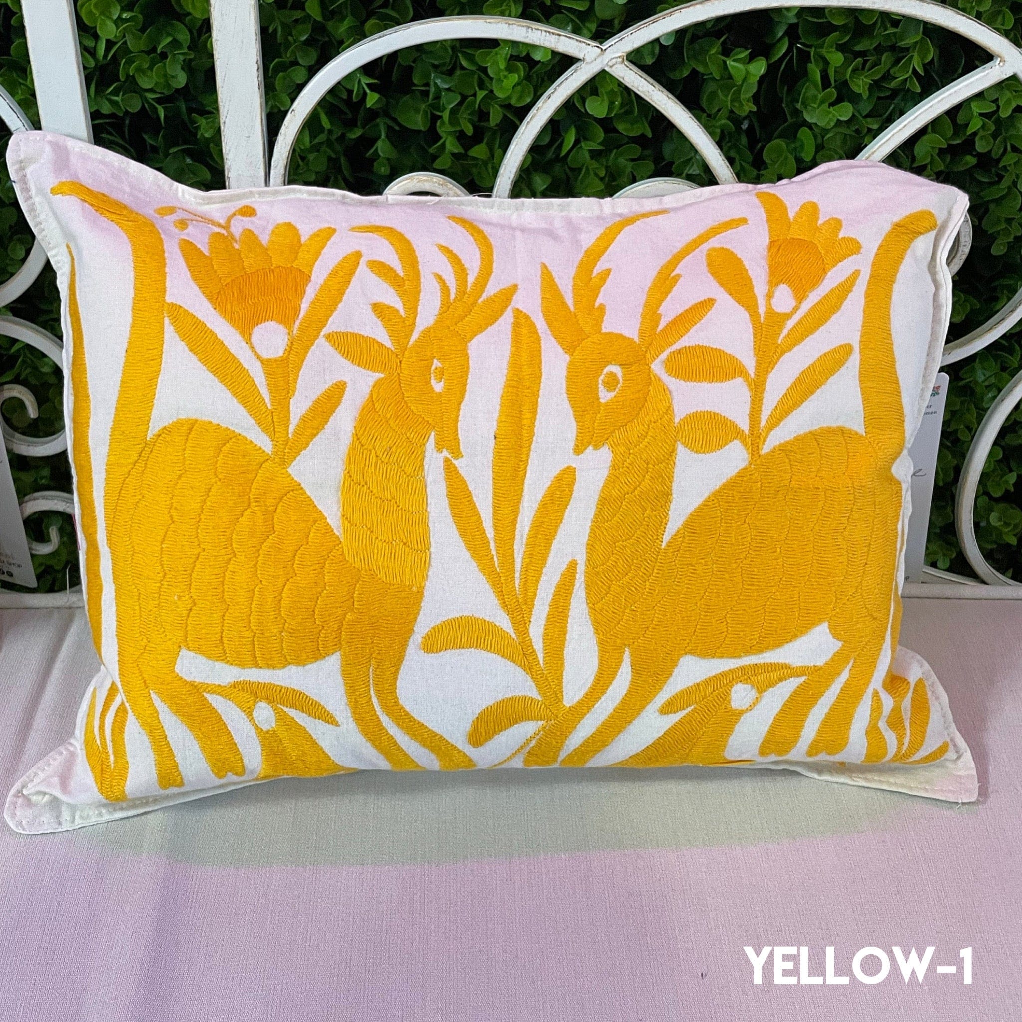 Mexican Embroidered Otomi Pillow Cover