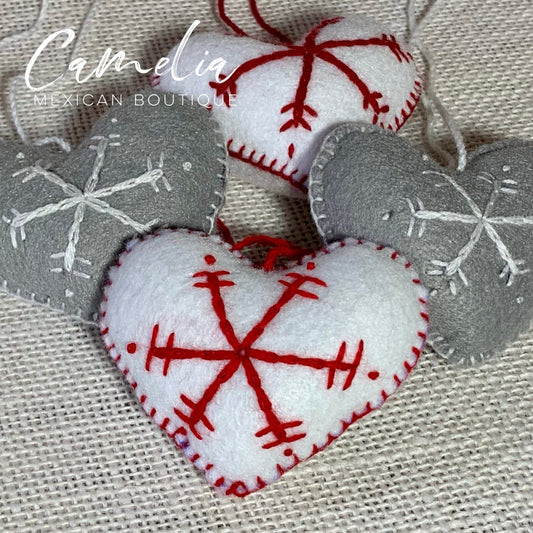 Mexican Felt Ornament Heart Large