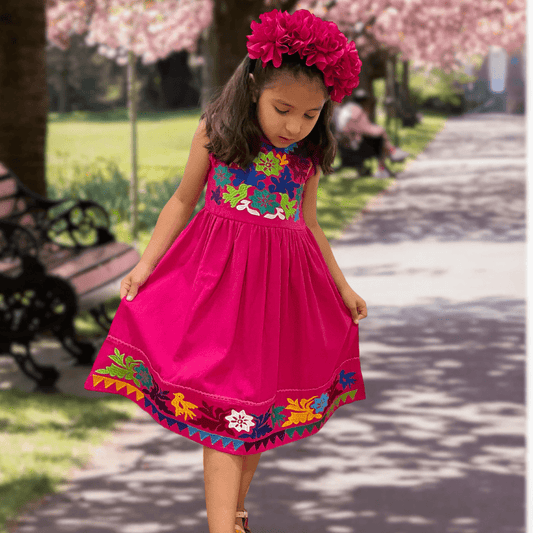 Girl mexican embroidered dress hot sale