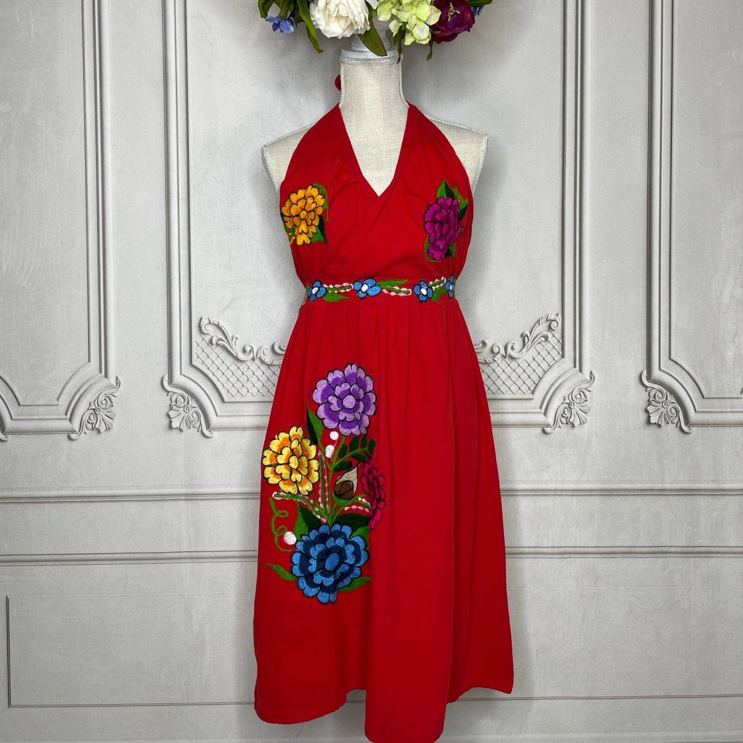 Mexican Halter Dress - Zinnia