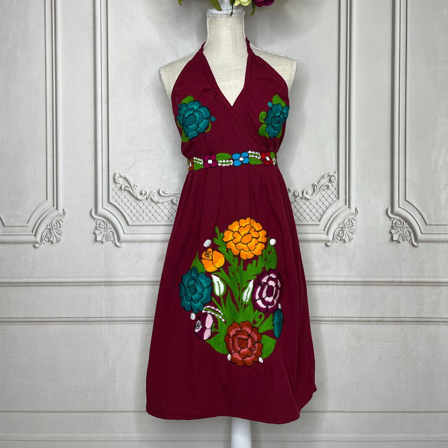 Mexican Halter Dress - Zinnia