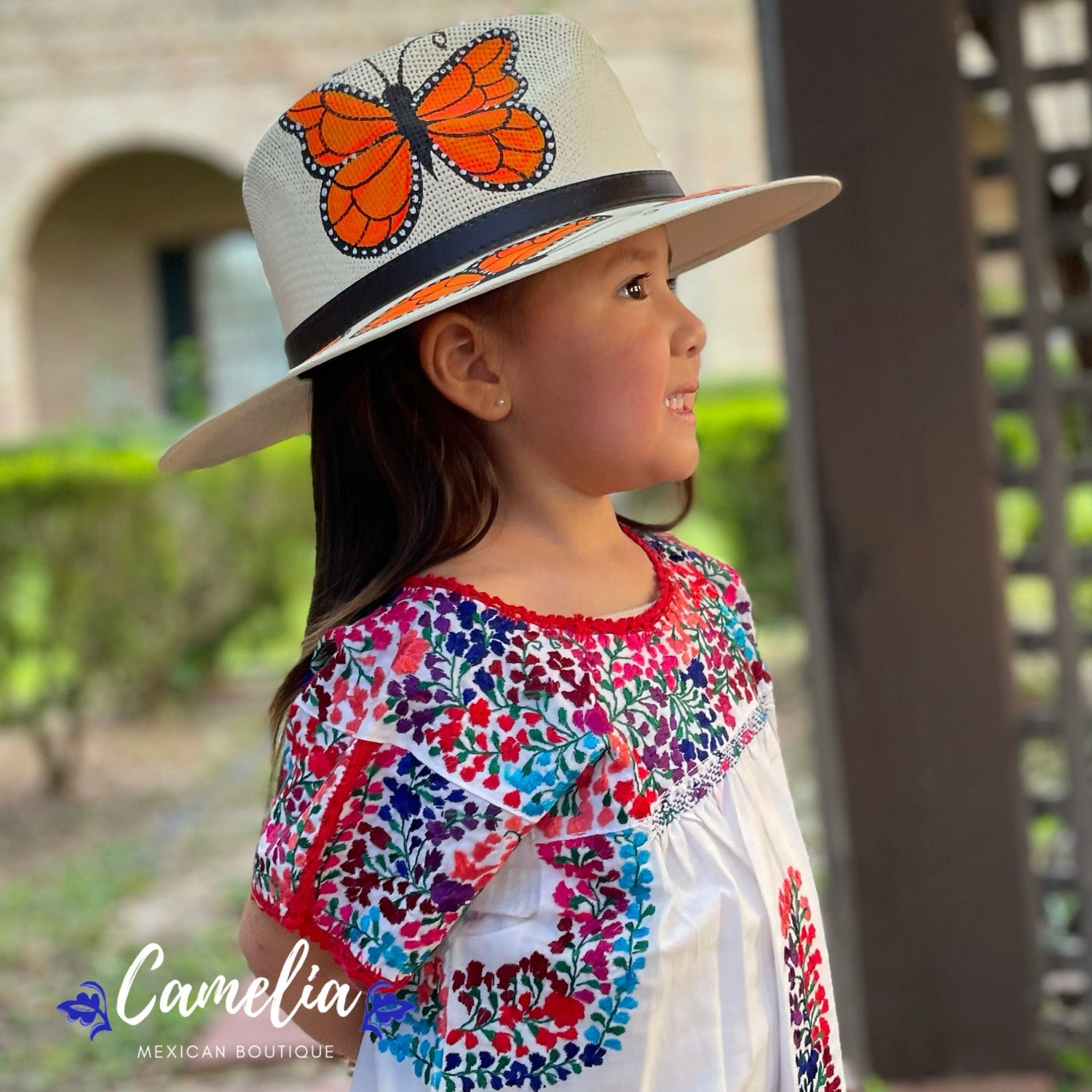 Mexican Hand Painted Sun Hat - Girls