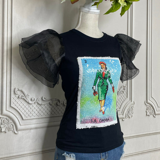 Mexican Loteria Sequence Shirt LA DAMA