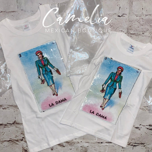 Mexican Loteria Shirt LA DAMA - GIRLS