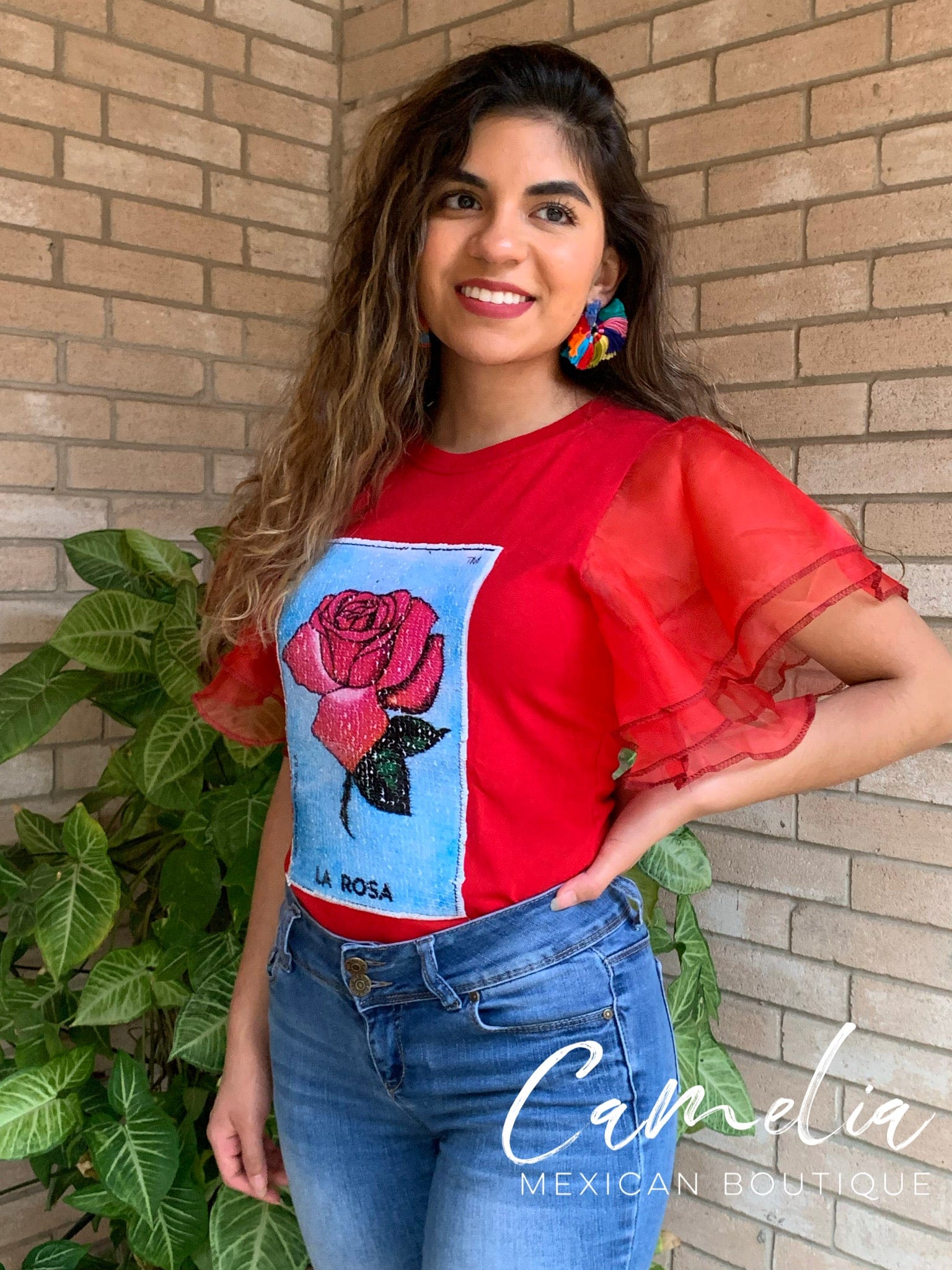 Mexican Loteria Shirt LA ROSA - GIRLS