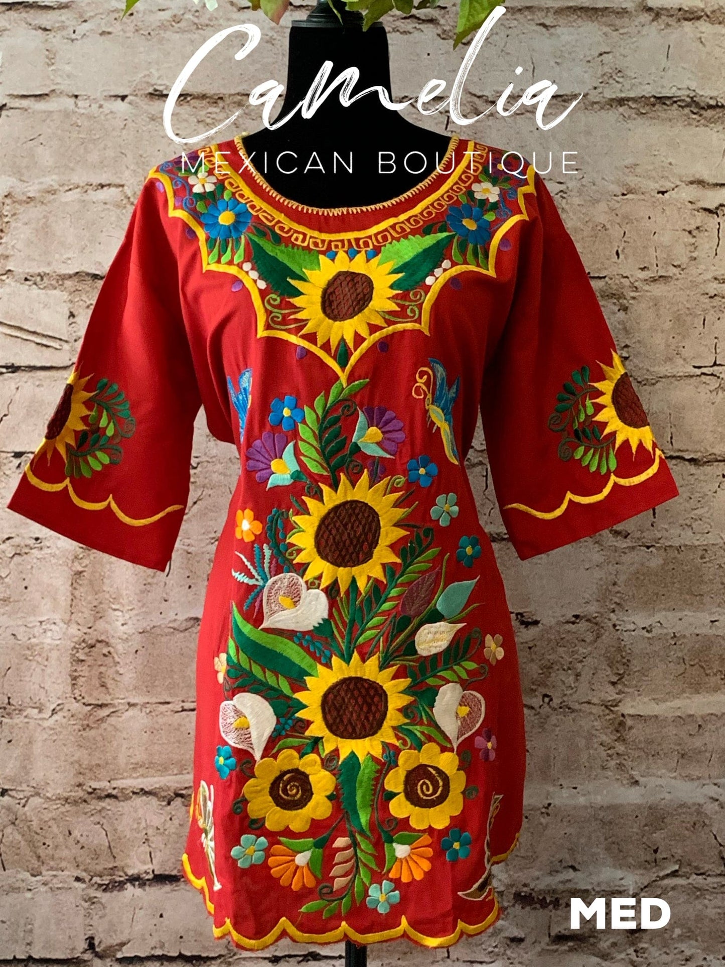 Mexican Mini Dress Sunflower