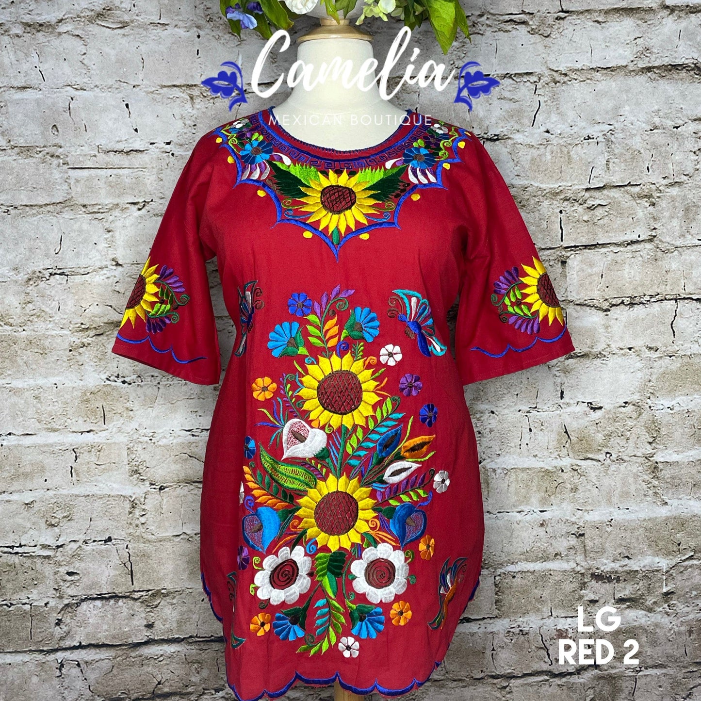 Mexican Mini Dress Sunflower