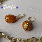 Mexican Palm Necklace Set - Orange