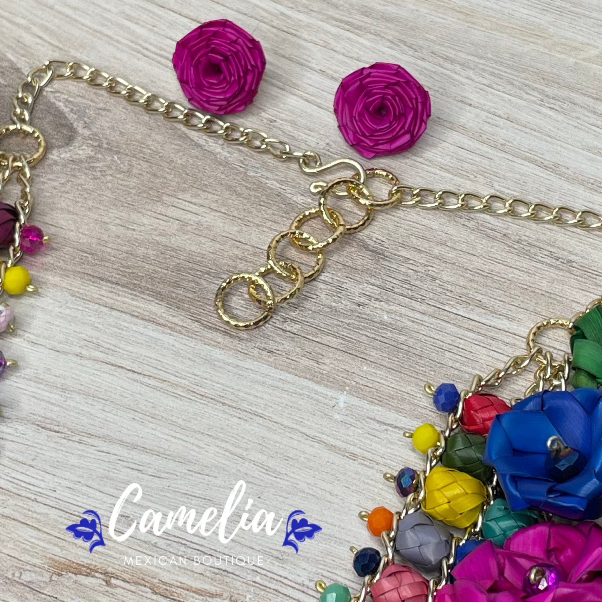 Mexican Palm Waterfall Necklace Set