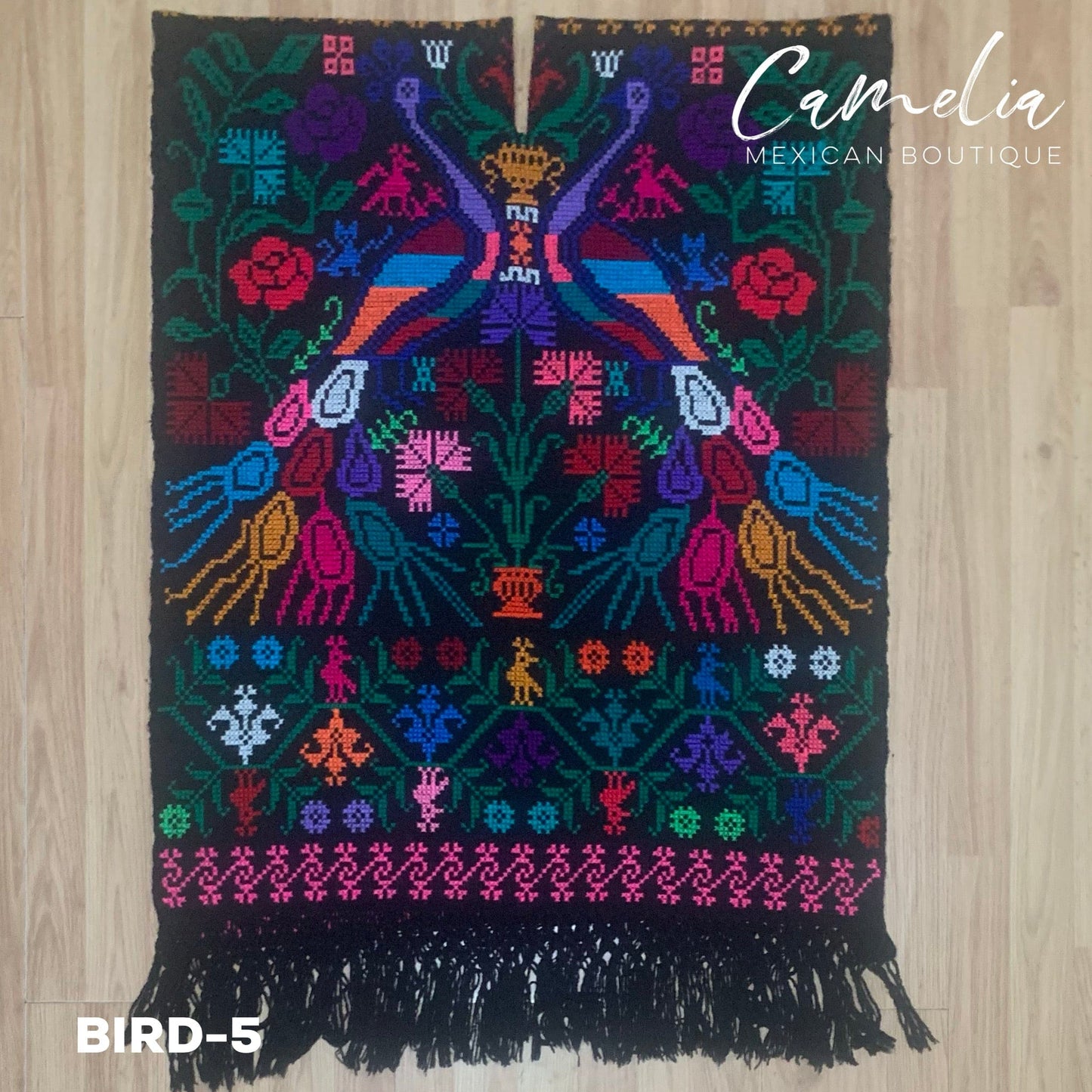 Mexican Poncho Cross Stitch Black