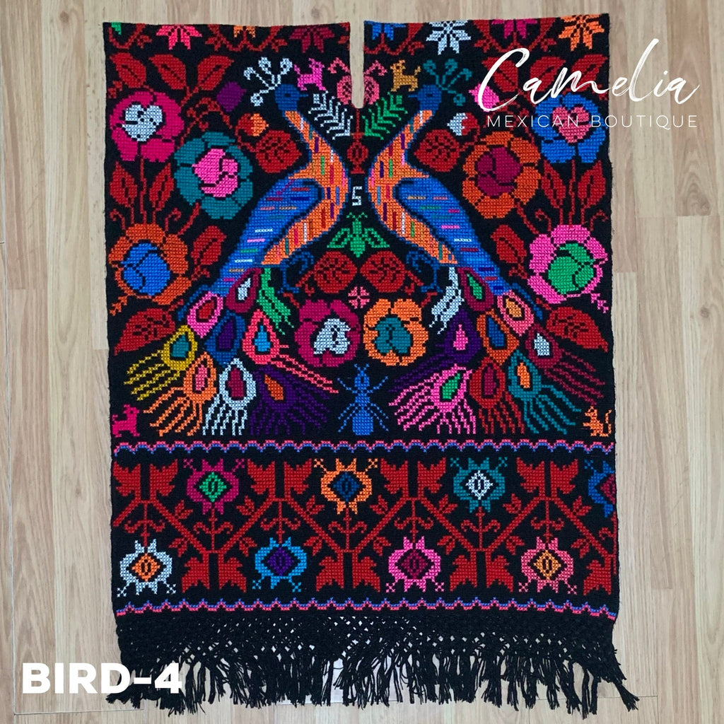 Mexican Poncho Cross Stitch Black