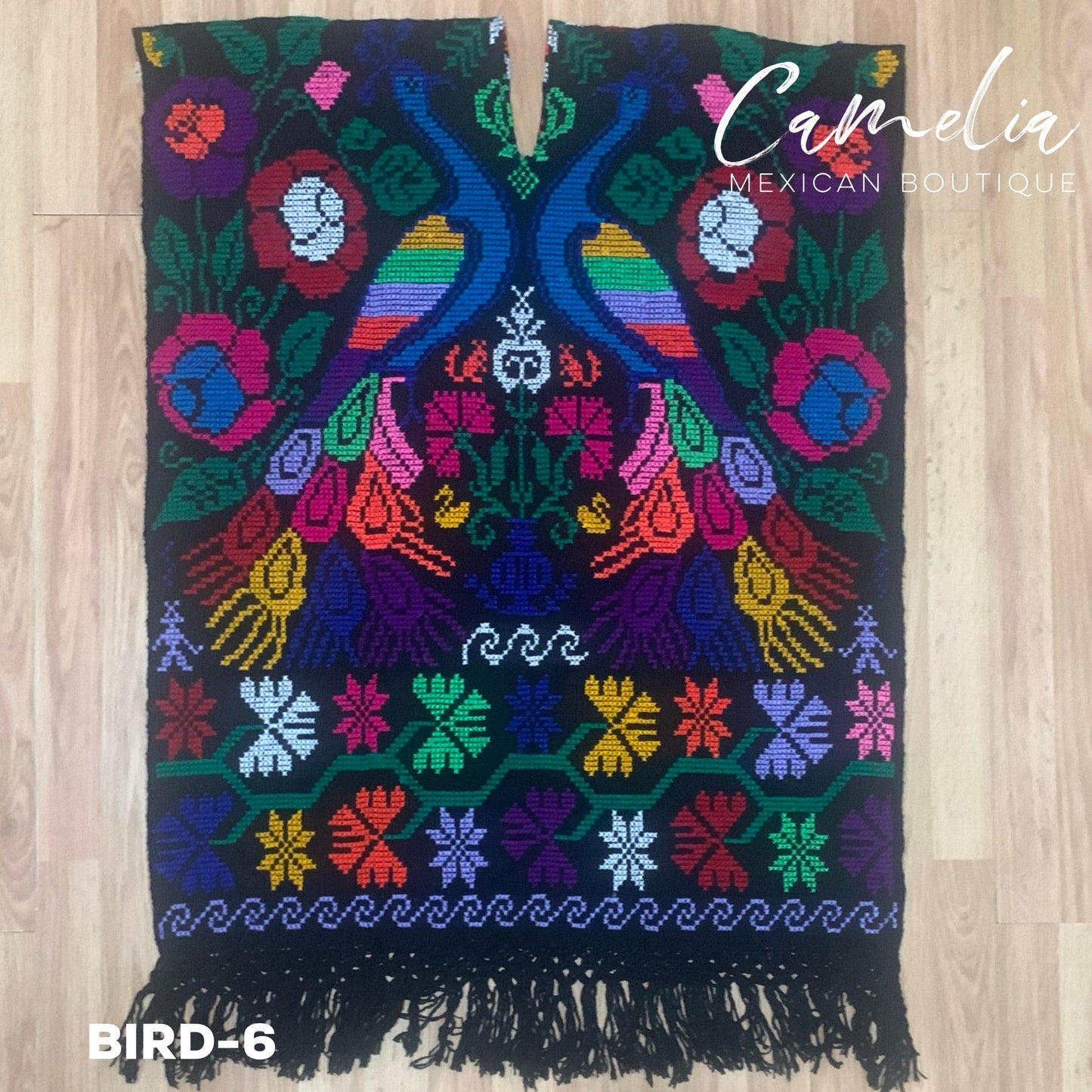 Mexican Poncho Cross Stitch Black