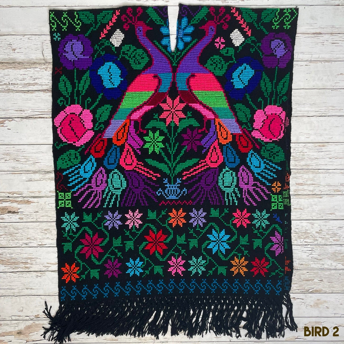 Mexican Poncho Cross Stitch Black