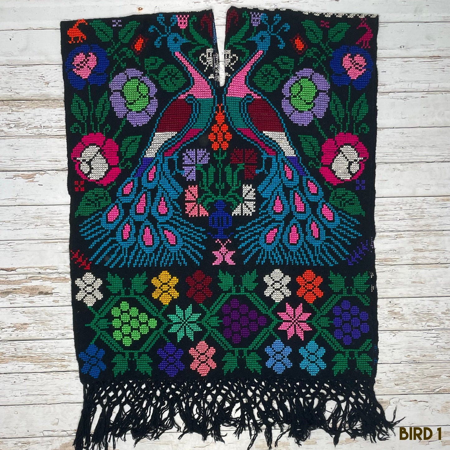 Mexican Poncho Cross Stitch Black