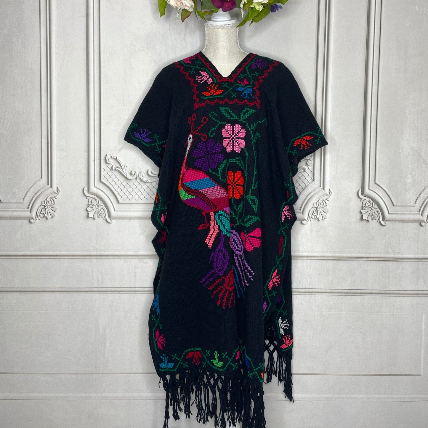 Mexican Poncho Cross Stitch Black