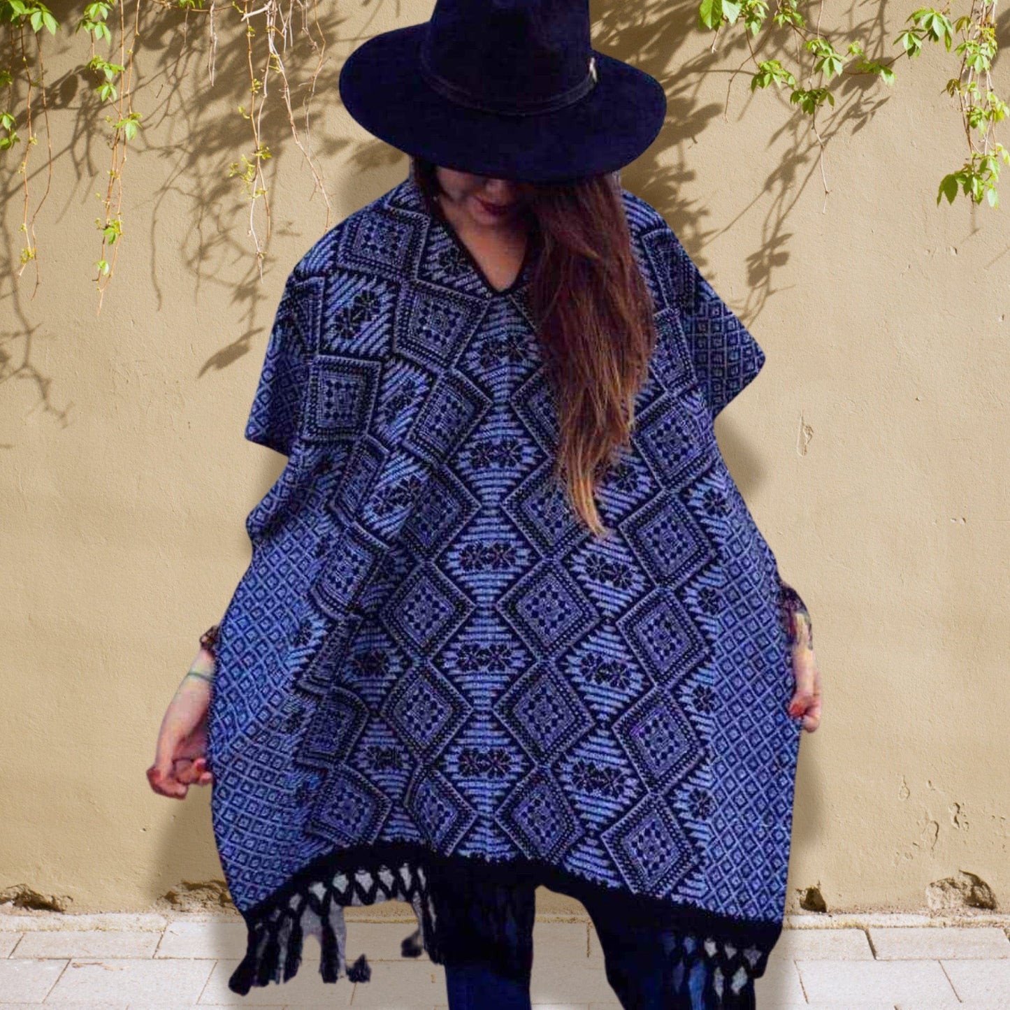 Mexican Poncho with Fringe