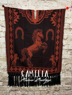 Mexican Poncho with Horse