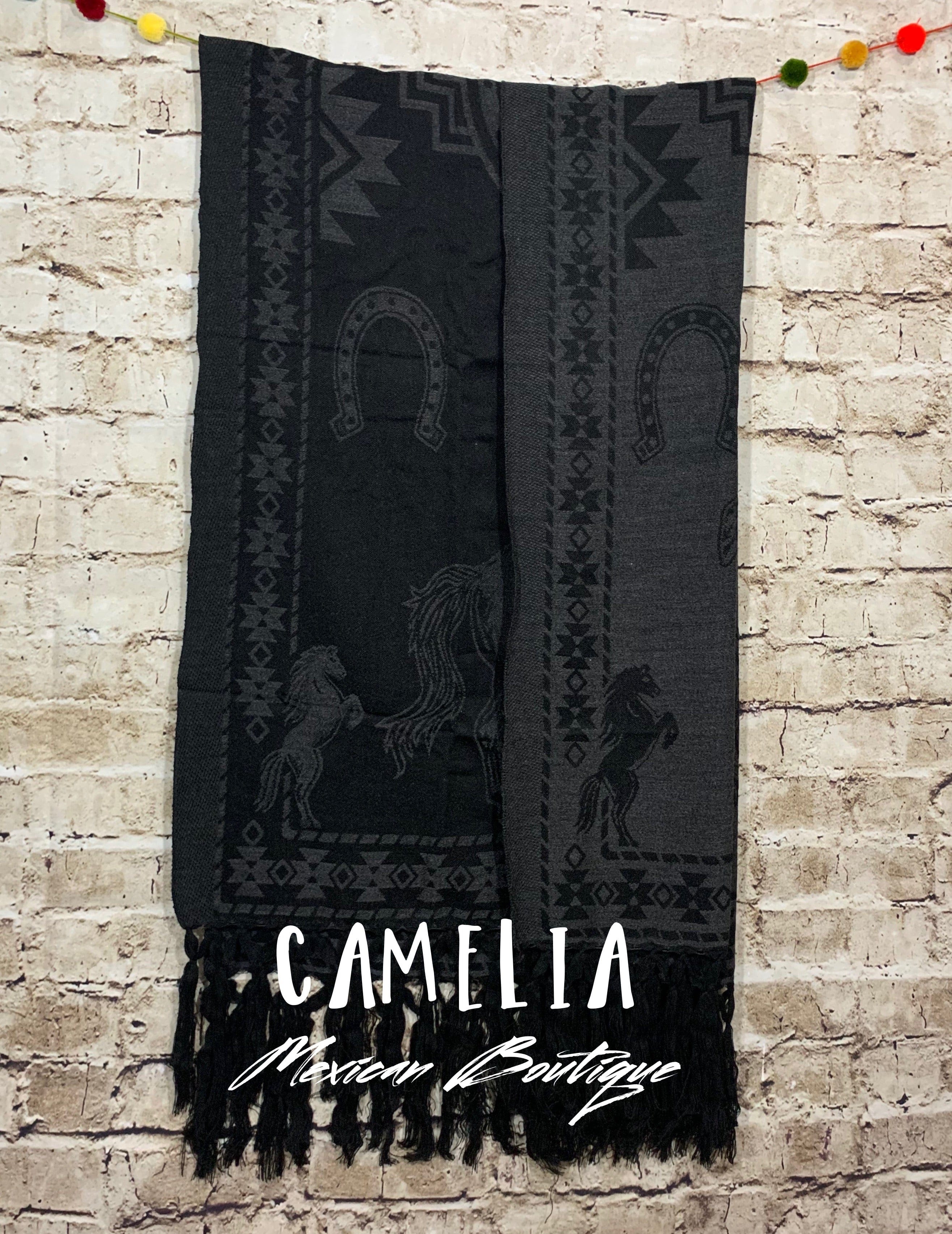 Mexican Poncho with Horse