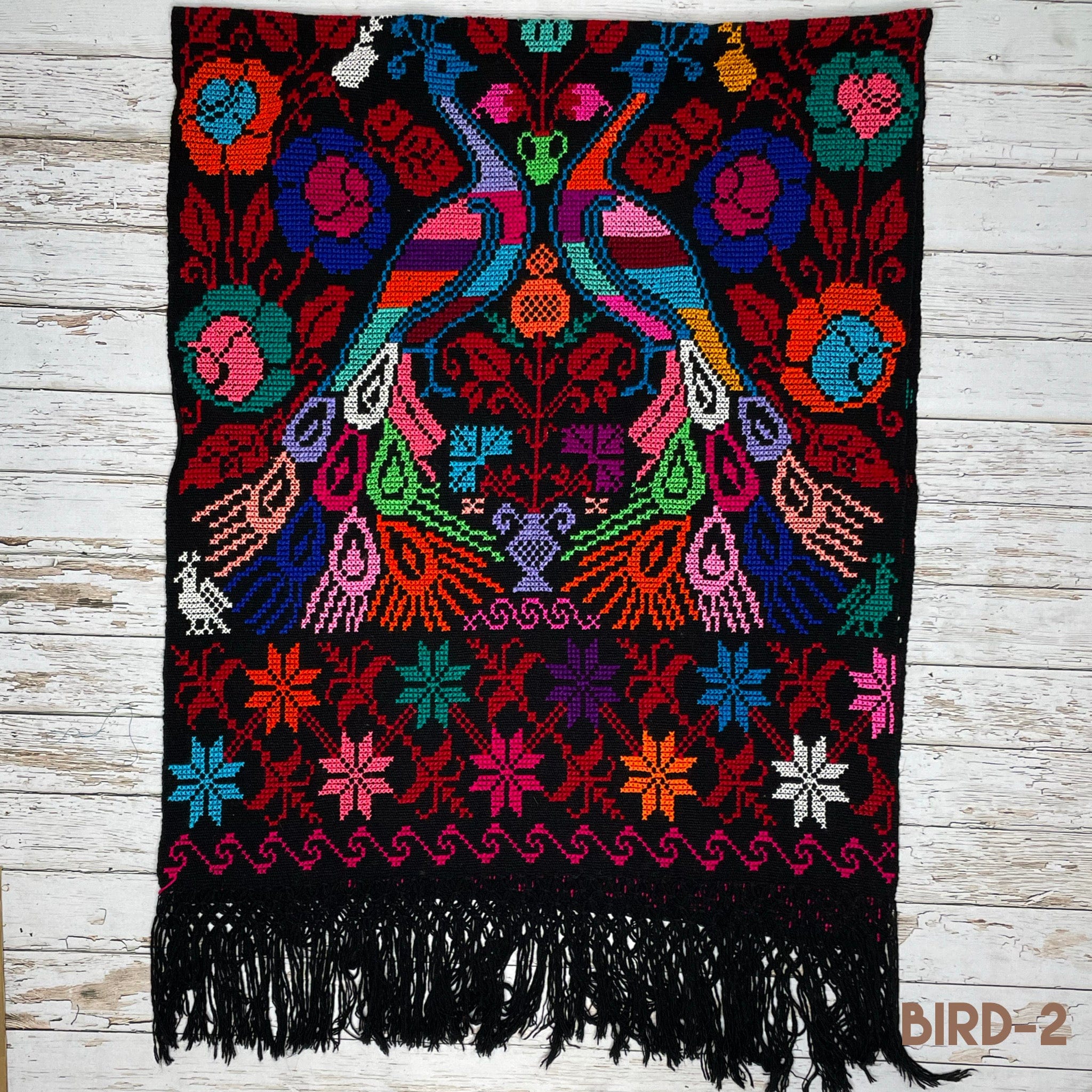 Mexican Shawl Cross Stitch Black