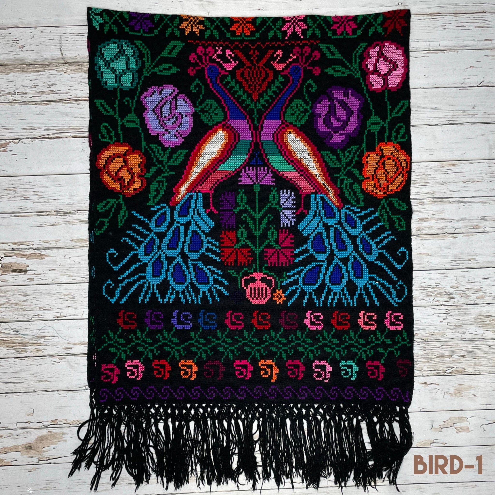 Mexican Shawl Cross Stitch Black