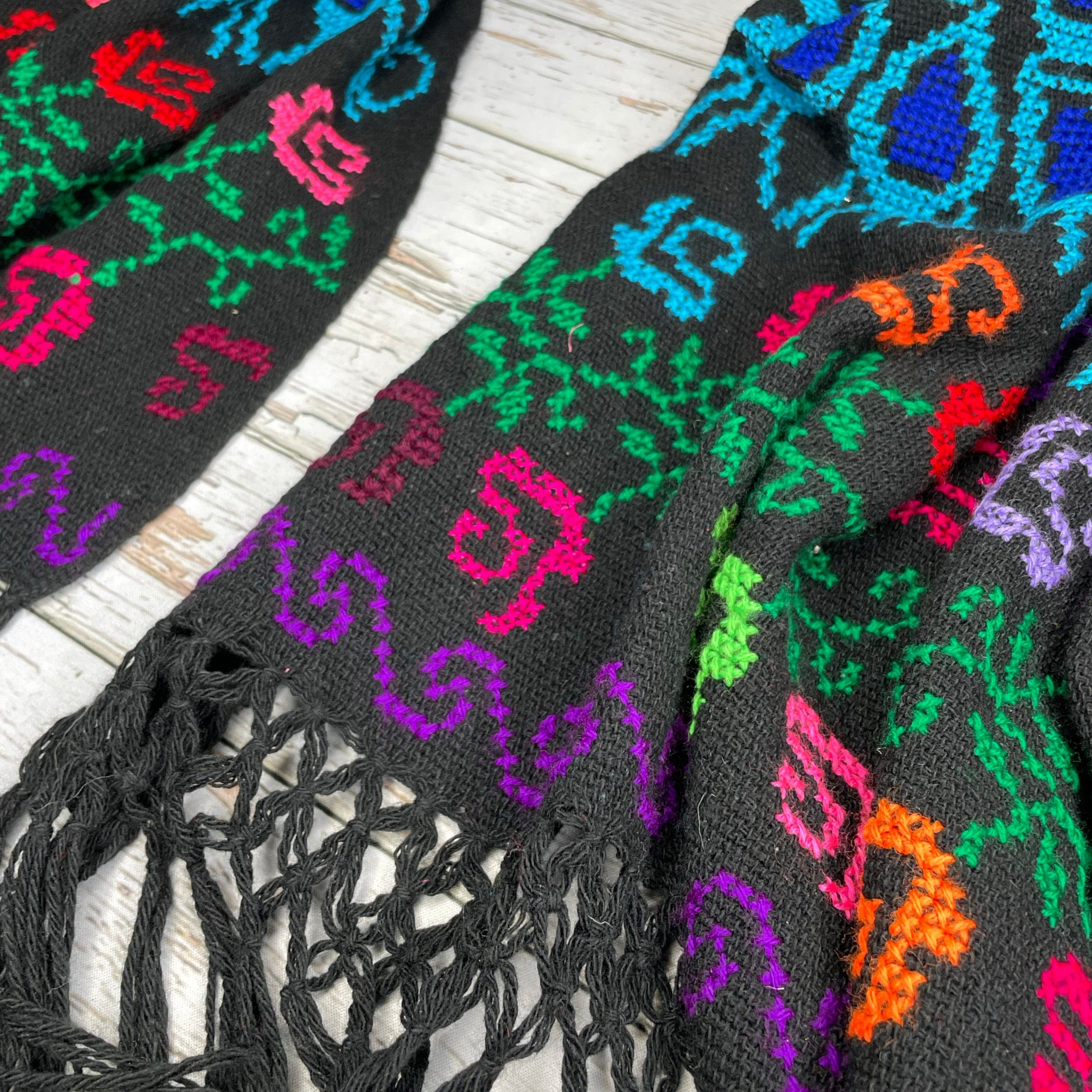 Mexican Shawl Cross Stitch Black