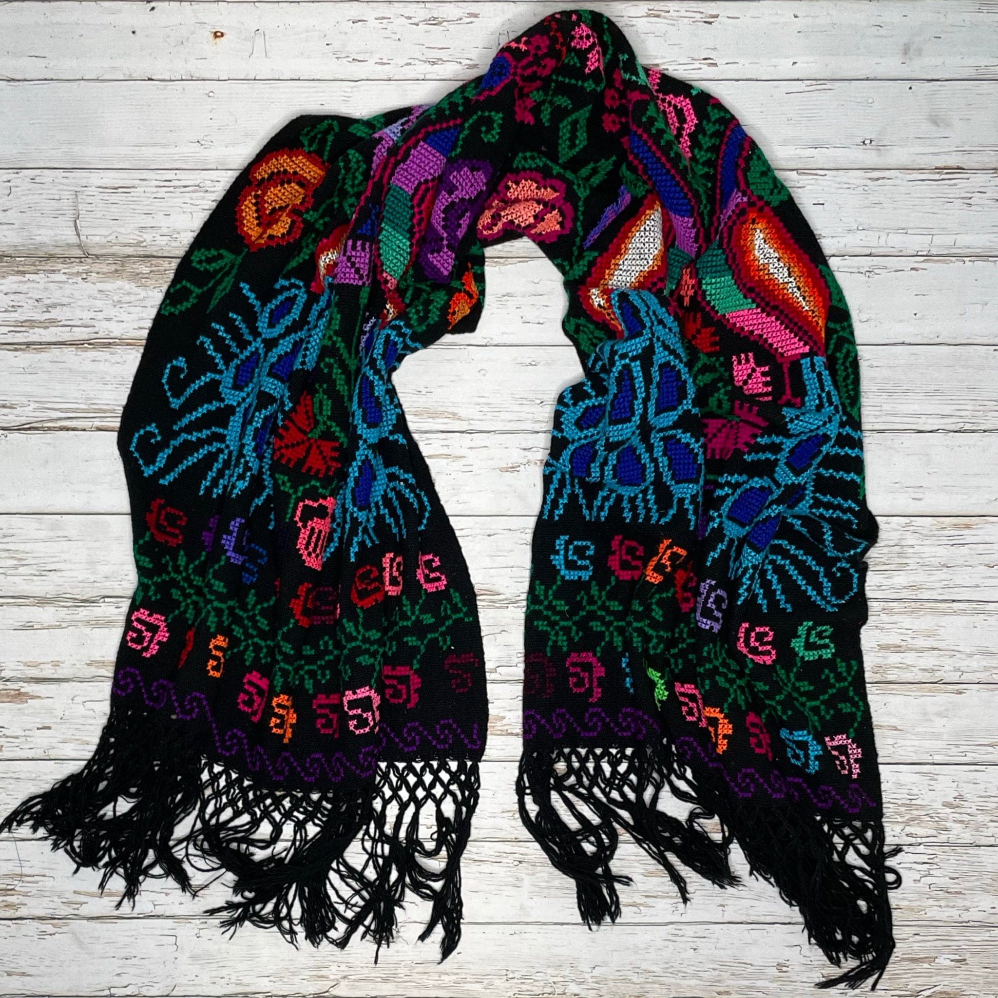 Mexican Shawl Cross Stitch Black