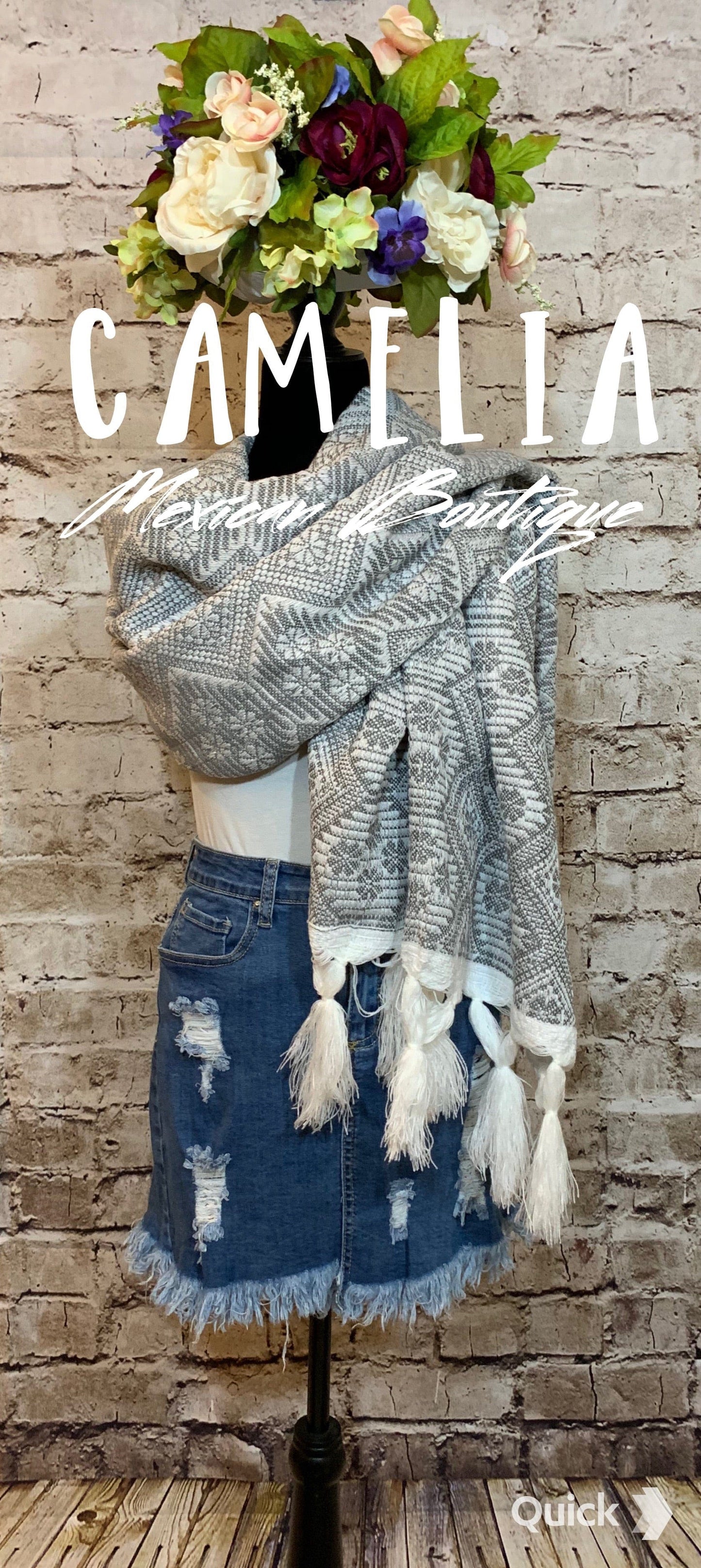 Mexican Shawl with Fringe