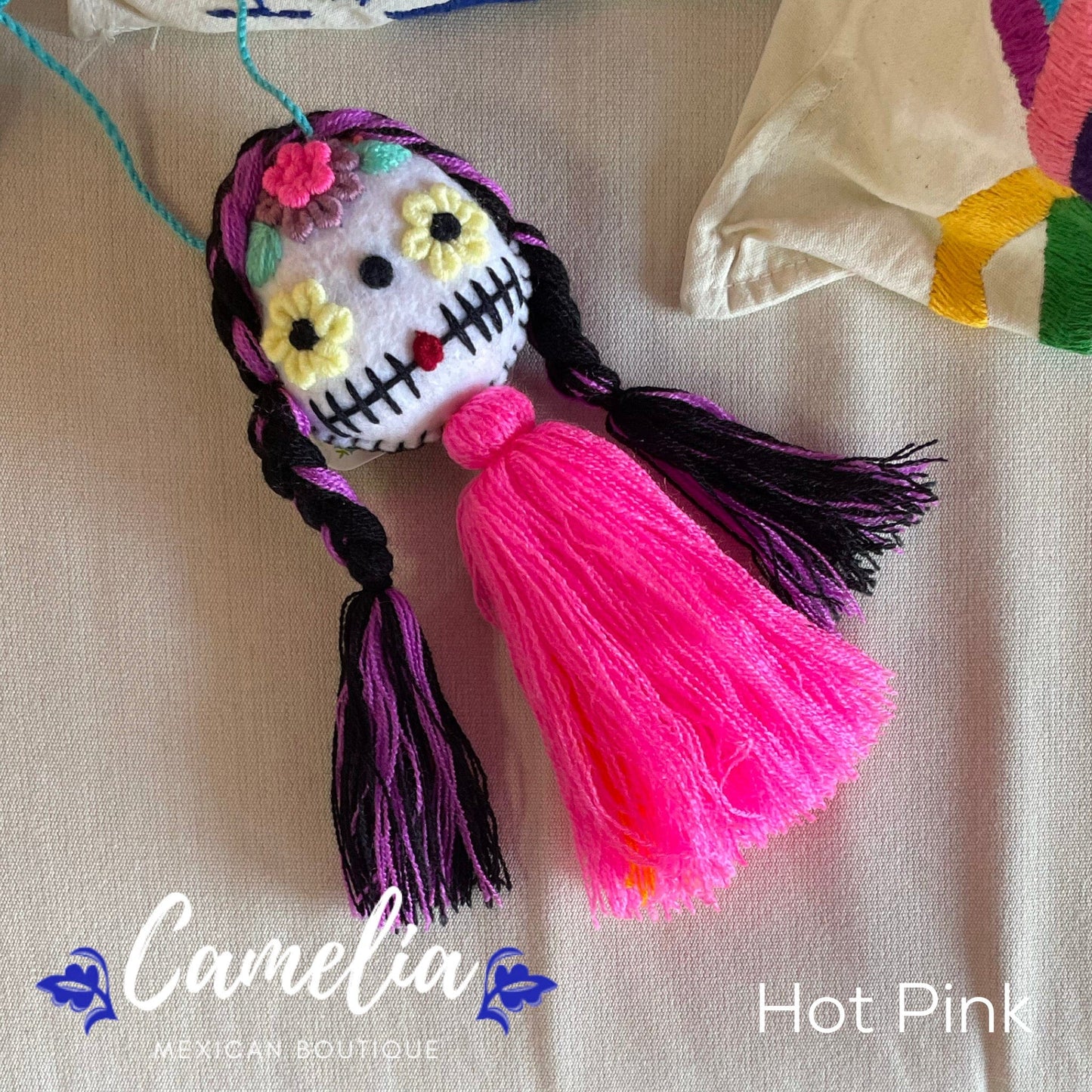 Mexican Sugar Scull Pom Pom