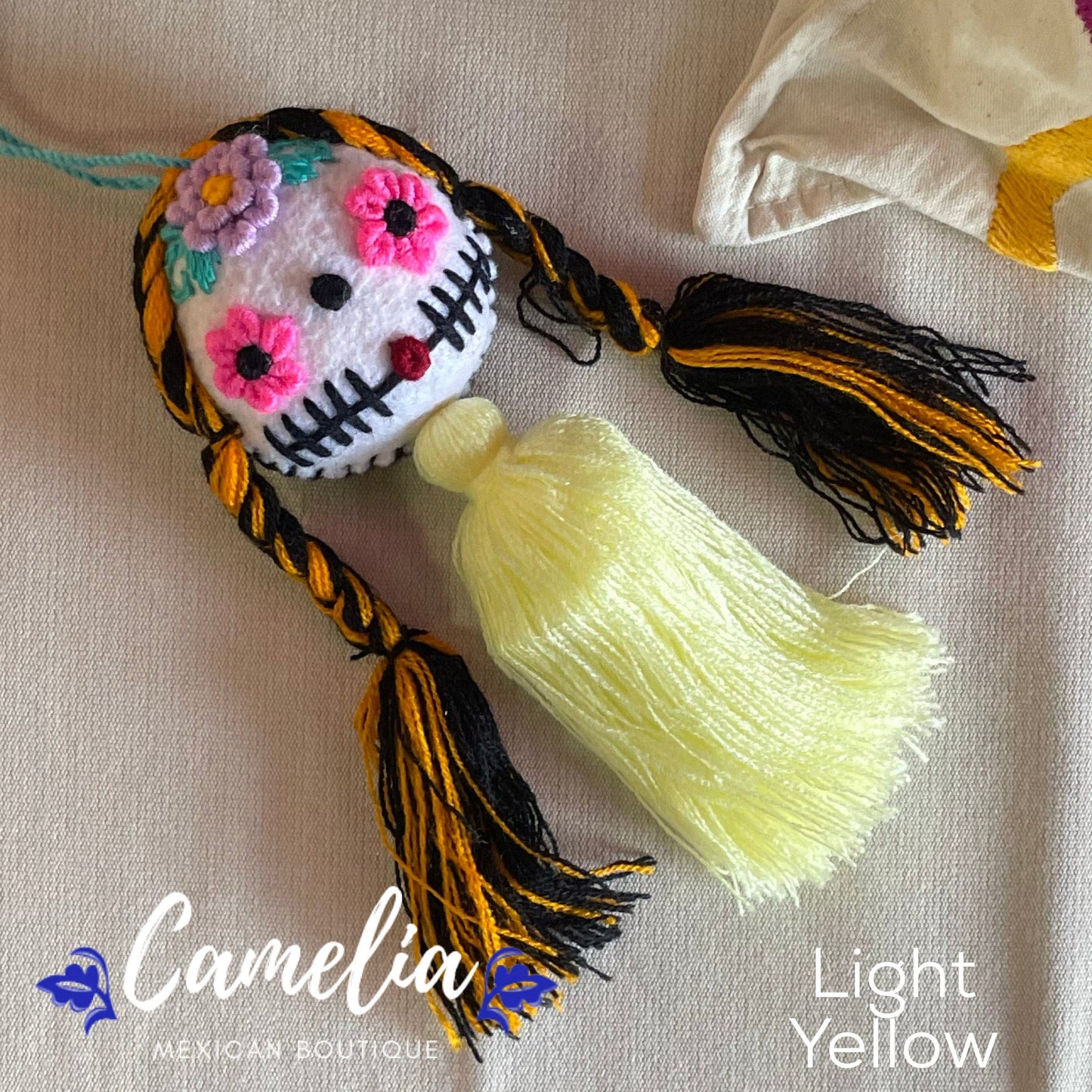 Mexican Sugar Scull Pom Pom