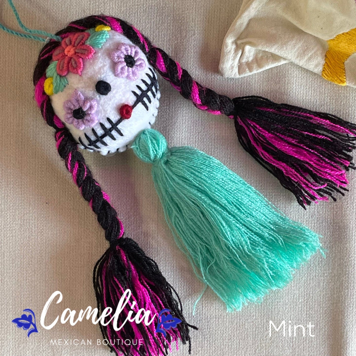 Mexican Sugar Scull Pom Pom