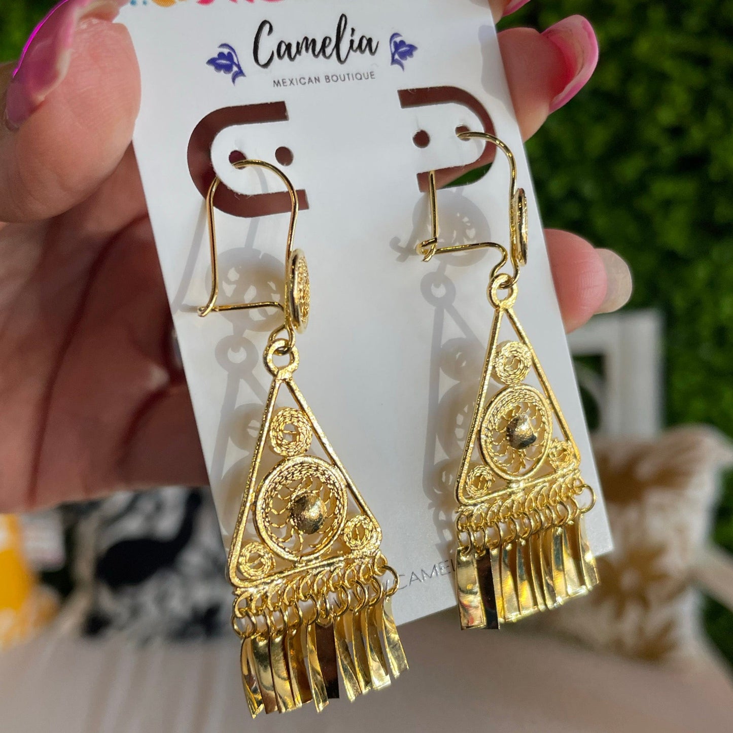 Oaxacan Filigree Earrings - Triangle Small