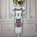 Off Shoulder Elastic Mexican Dress- Daisy