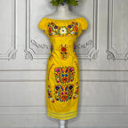 Off Shoulder Elastic Mexican Dress- Daisy