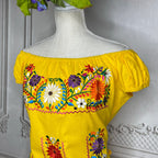 Off Shoulder Elastic Mexican Dress- Daisy