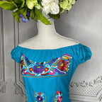 Off Shoulder Elastic Mexican Dress- Daisy