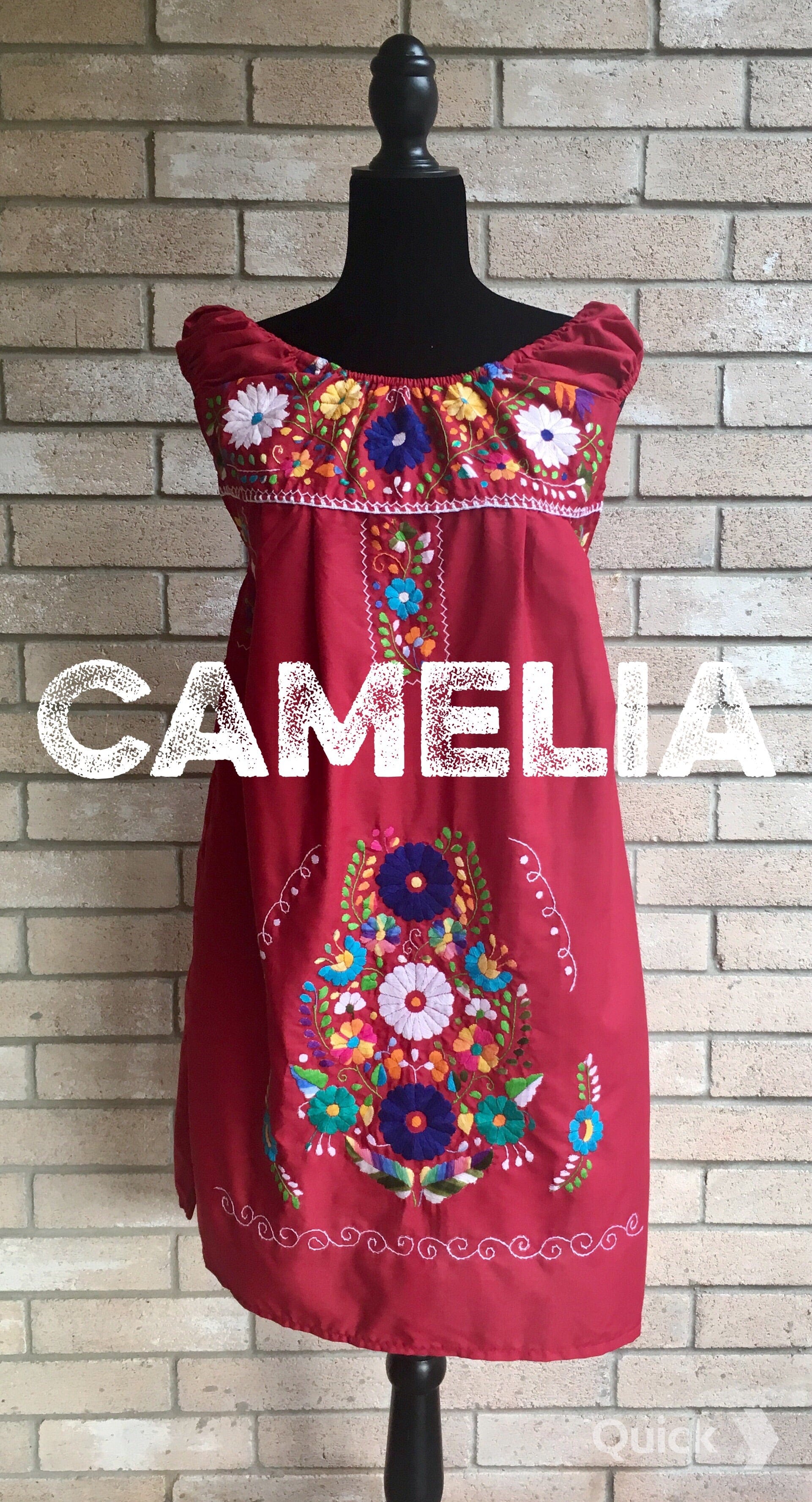 Off Shoulder Elastic Puebla Mexican Dress