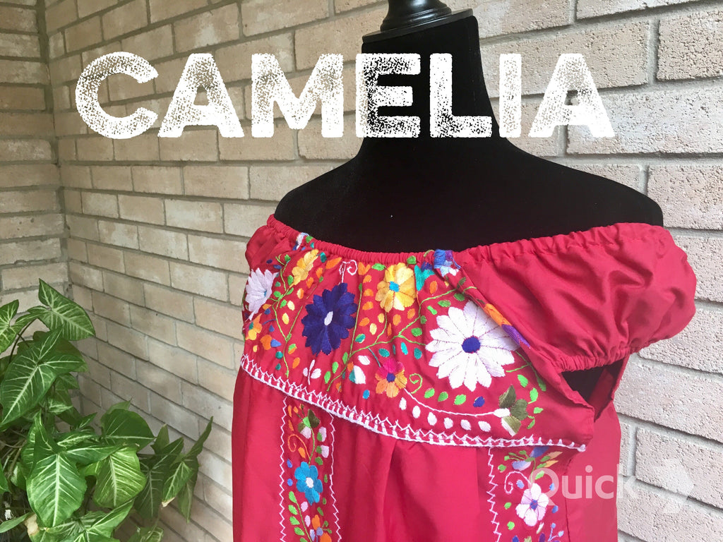 Off Shoulder Elastic Puebla Mexican Dress