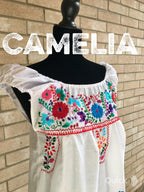 Off Shoulder Elastic Puebla Mexican Dress