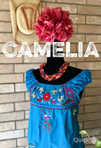 Off Shoulder Elastic Puebla Mexican Dress