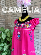 Off Shoulder Elastic Puebla Mexican Dress