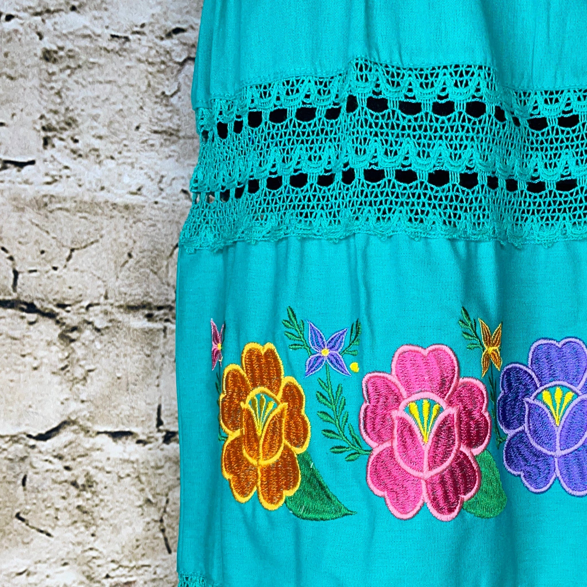 Off Shoulder Laced Midi Dress - Roses