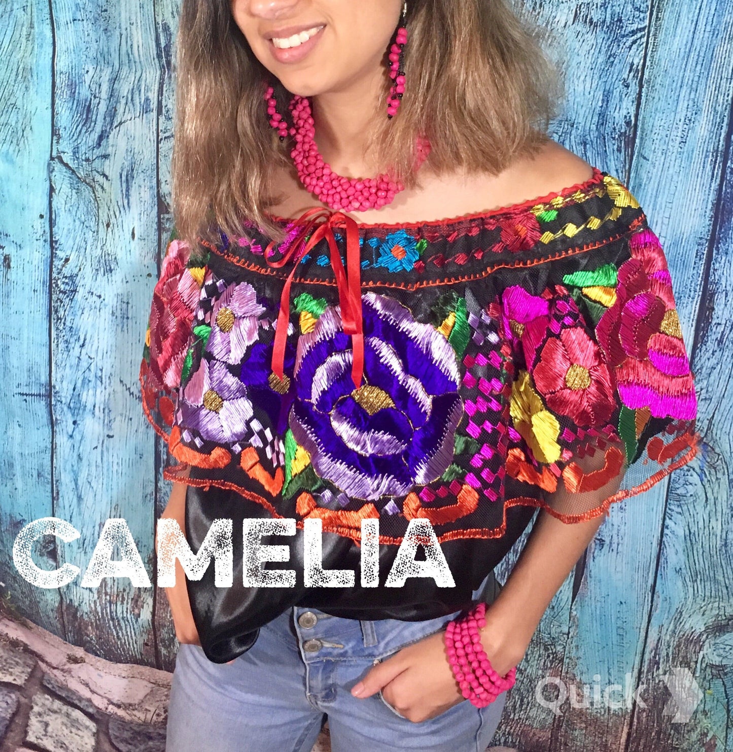 Off Shoulder Mexican Blouse Chiapas - Silk