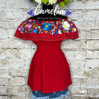 Off Shoulder Mexican Blouse Elastic Waist Peplum Daisy