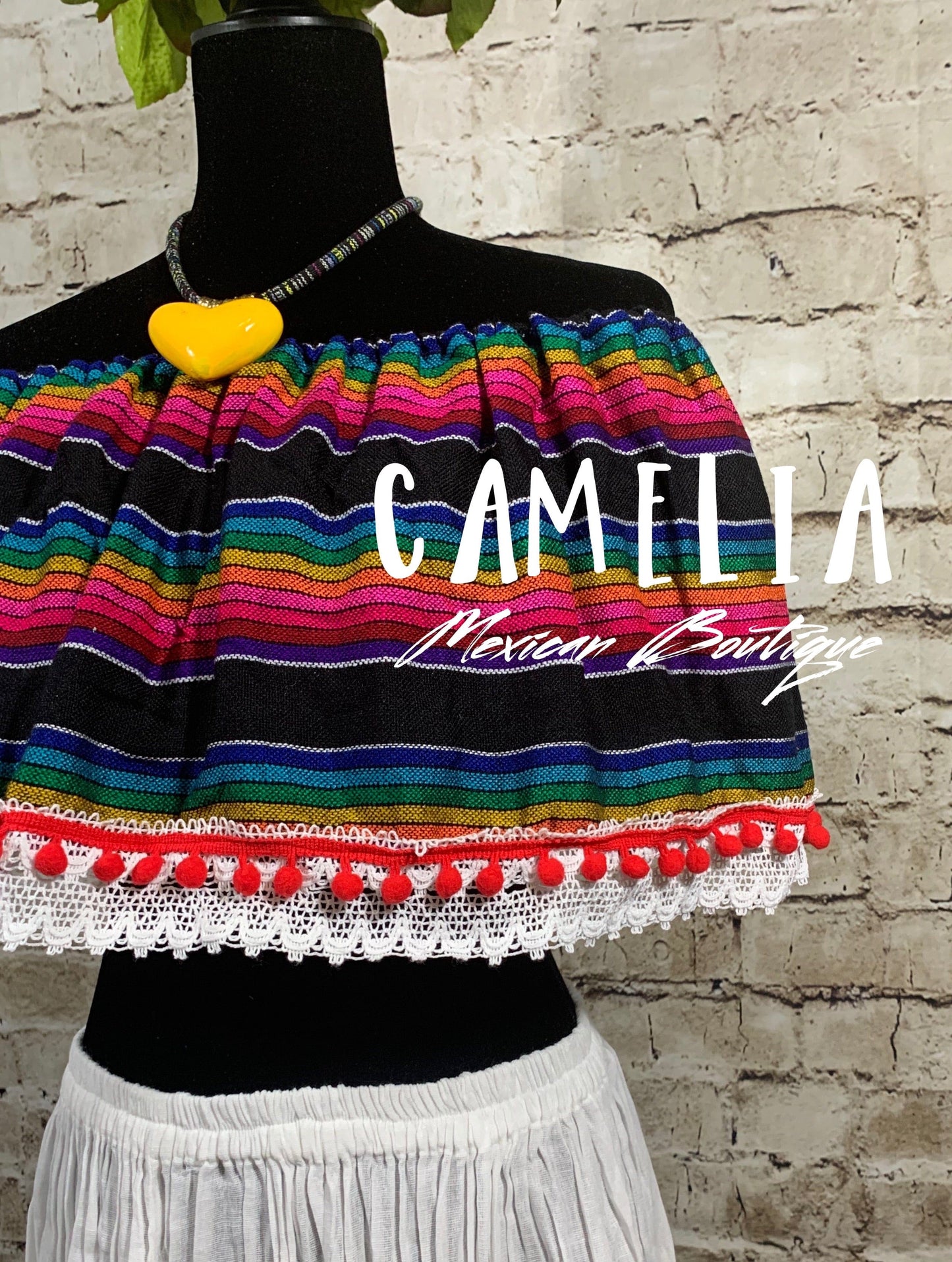 Off Shoulder Mexican Crop Top Blouse