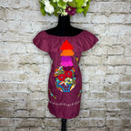 Off Shoulder Puebla Mexican Dress - Ruffle Pom-Pom