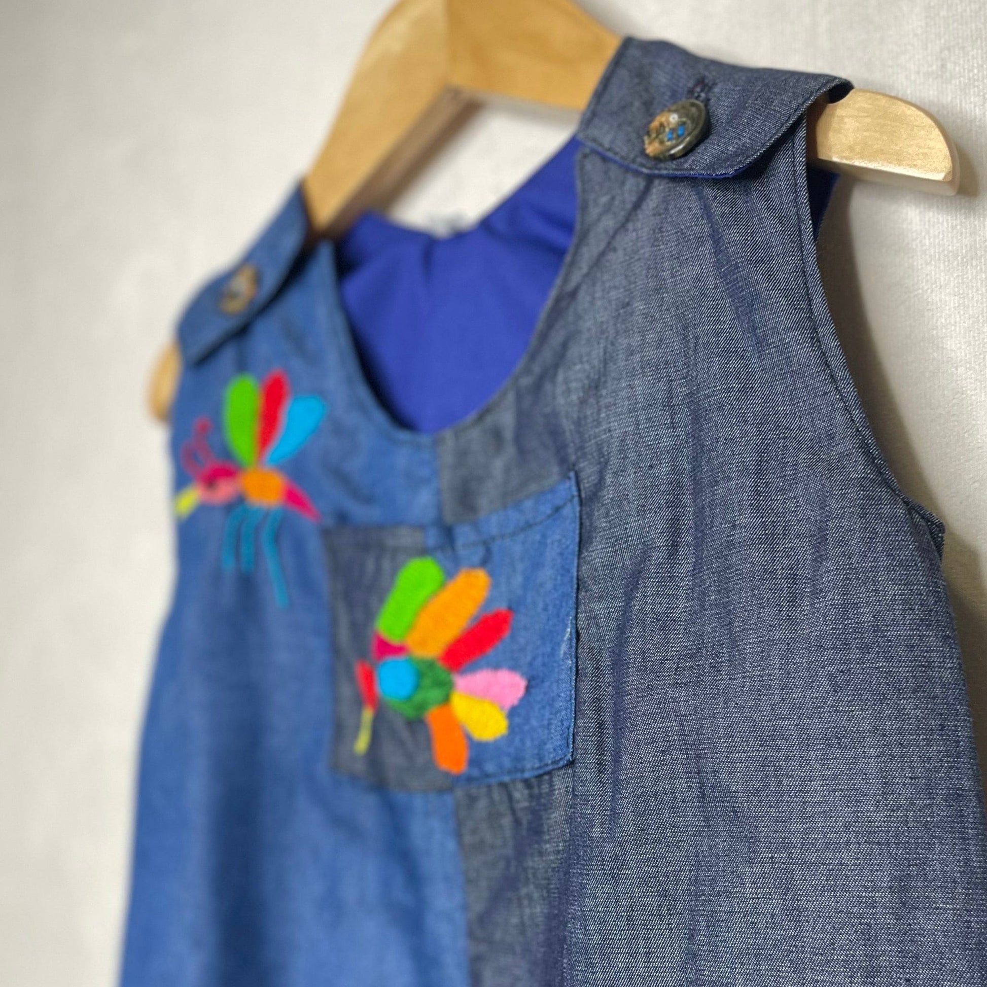 Otomi Baby Boy Mexican Romper - Denim