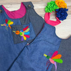 Otomi Baby Mexican Dress - Denim