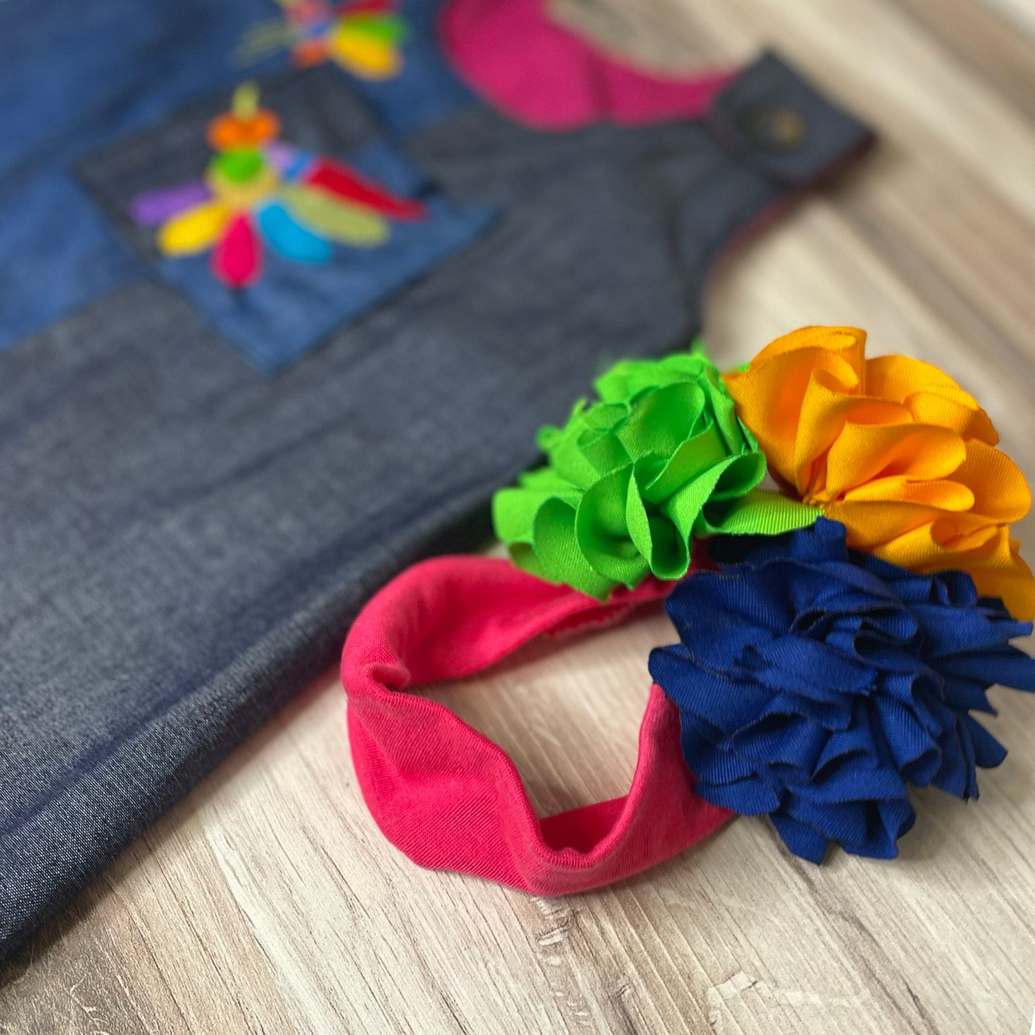 Otomi Baby Mexican Dress - Denim