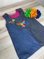 Otomi Baby Mexican Dress - Denim