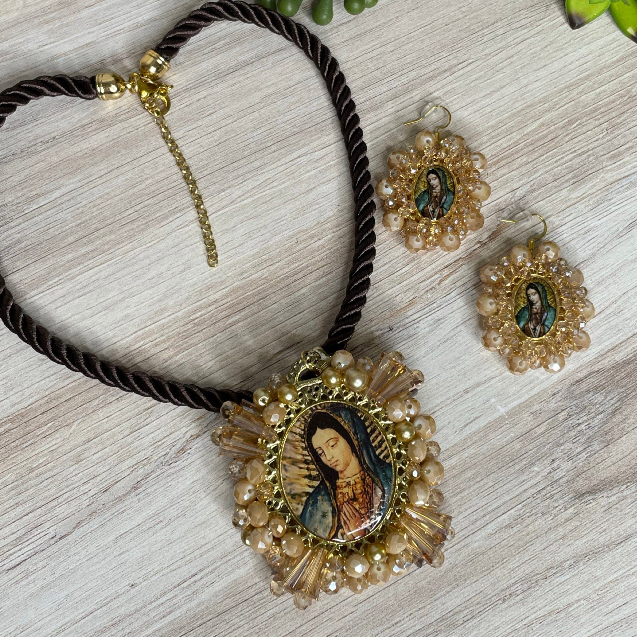 Our Lady of Guadalupe Necklace Set - Large